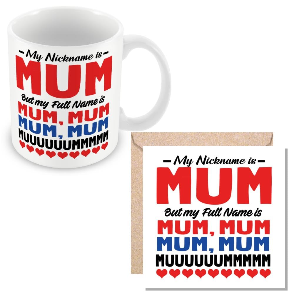 MUGGZ Mug & Card Gift for Mother - My Nickname is Mum But My Full Name is Mum, Mum, Mum, Mum, Muuuuuummmmm - Giftset - Made in The UK — image 1