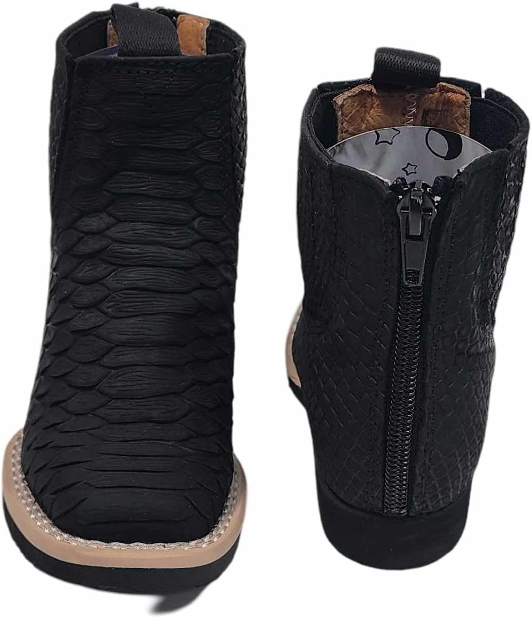 Dona Michi Baby/Kids Rodeo Western Python Print Cowboy Boots Zipper Botin Nino Piton