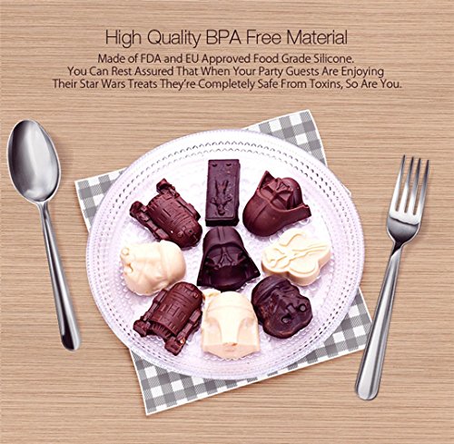 Fantasybear Star War Shaped Mold,Set Of 6 Silicone Flexible Molds For Star Wars Lovers Robots Birthday Cake Decoration Candy Molds Chocolate Molds Soap Molds Baking Molds Jello Molds (6Pcs Set) #TOP3