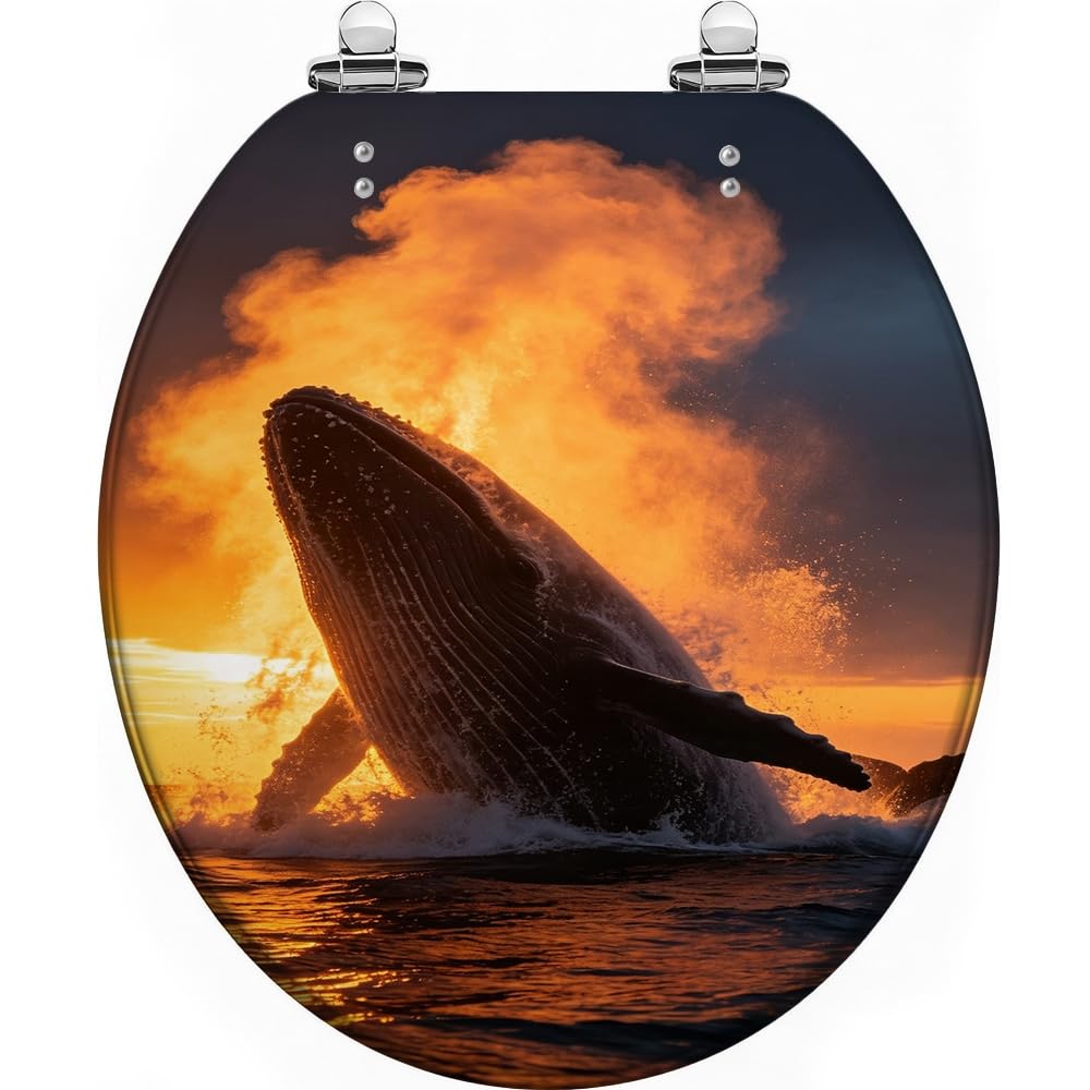Sedile WC a forma di orca, design a balena, per uso standard in bagno.