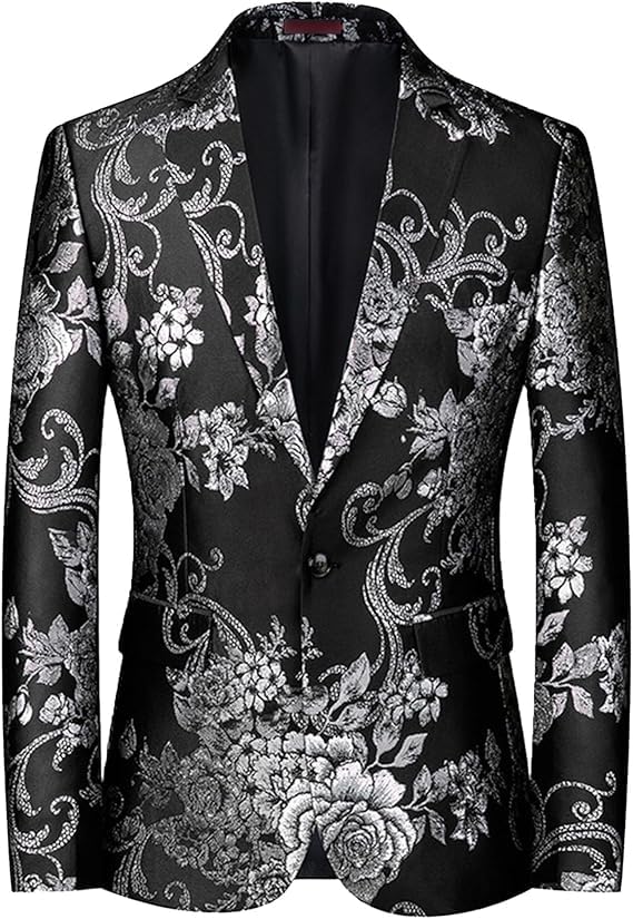 Blazer floral para hombre slim fit elegante para fiesta miniatura 7