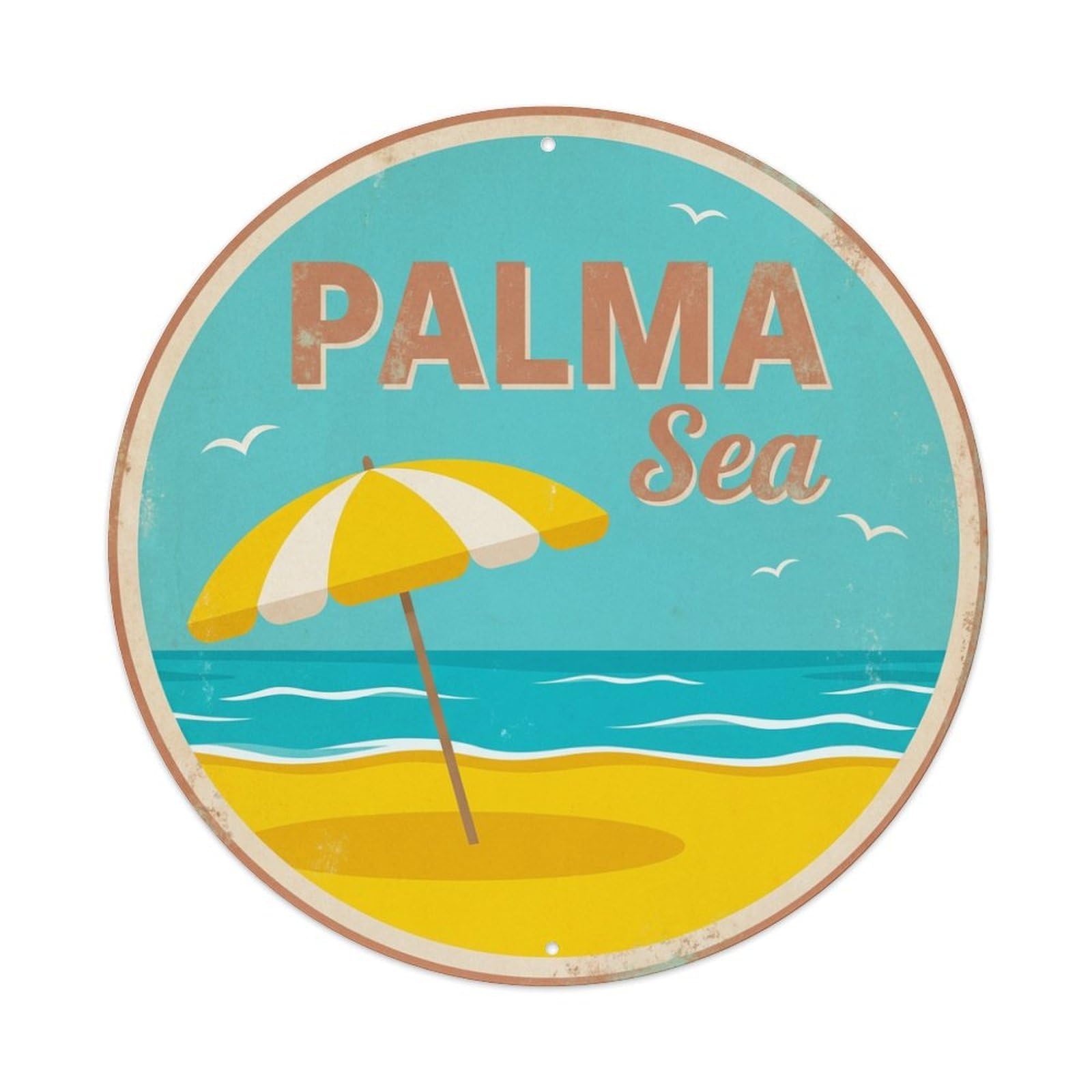 Tgrcjimh Style Metal Tin Sign Vintage Travel Palma Spain Signature