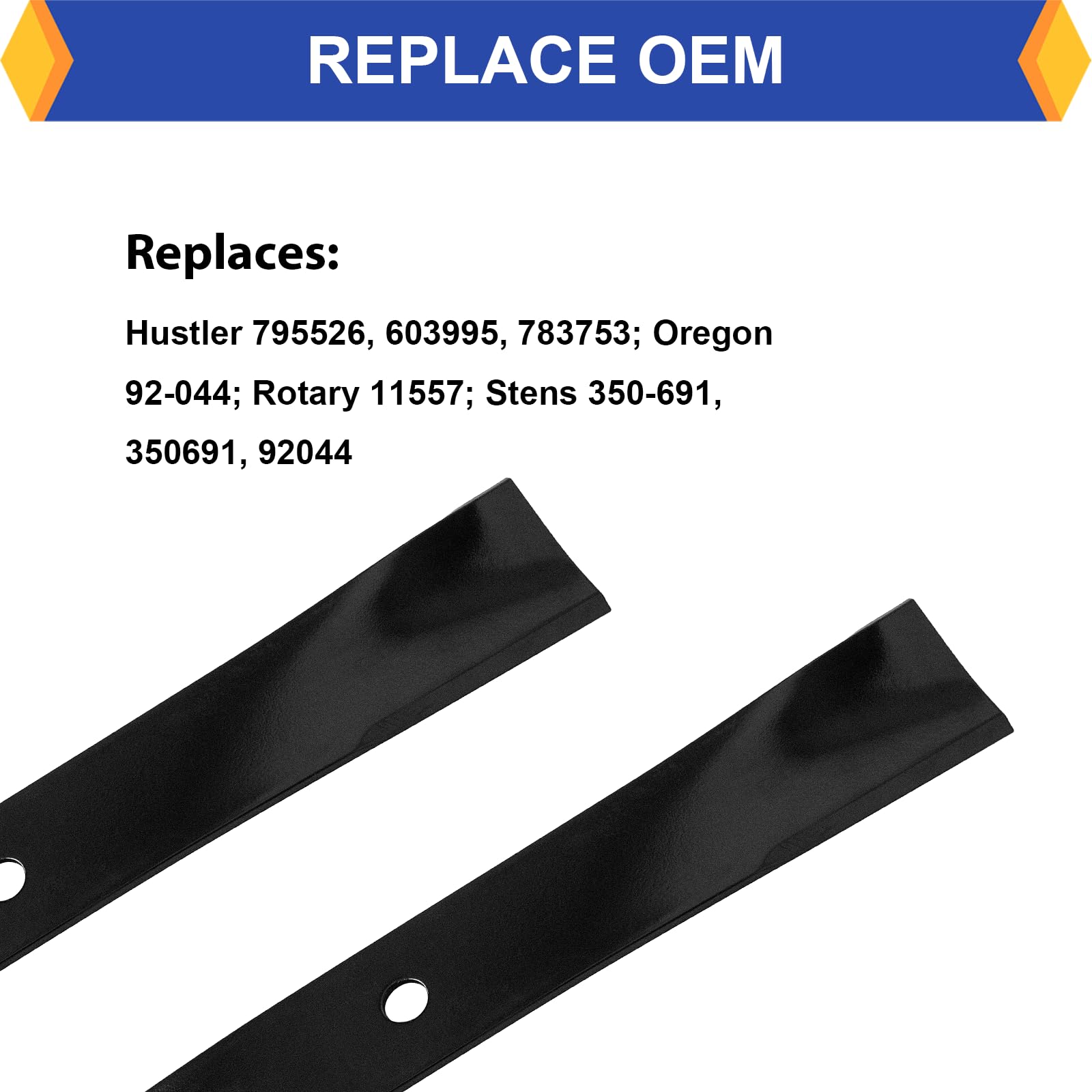Lame di ricambio per tosaerba Hustler 795526, 603995, 783753, per Rotary 11557; S tens 350-691 350691 9200-52", confezione da 3