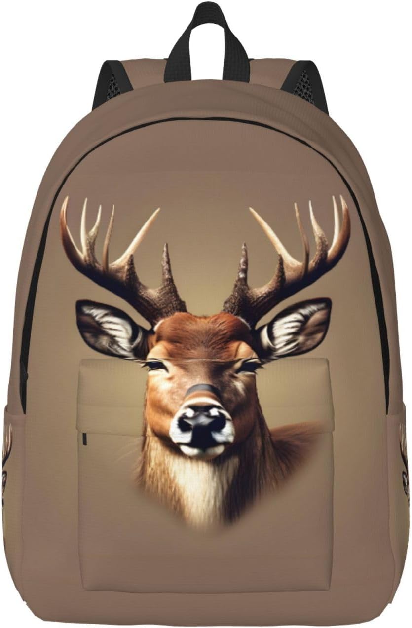 Deer head printing Print Canvas Fashions Backpacks,Casual Lightweight Sports Rucksack Travel Multipurpose Bag