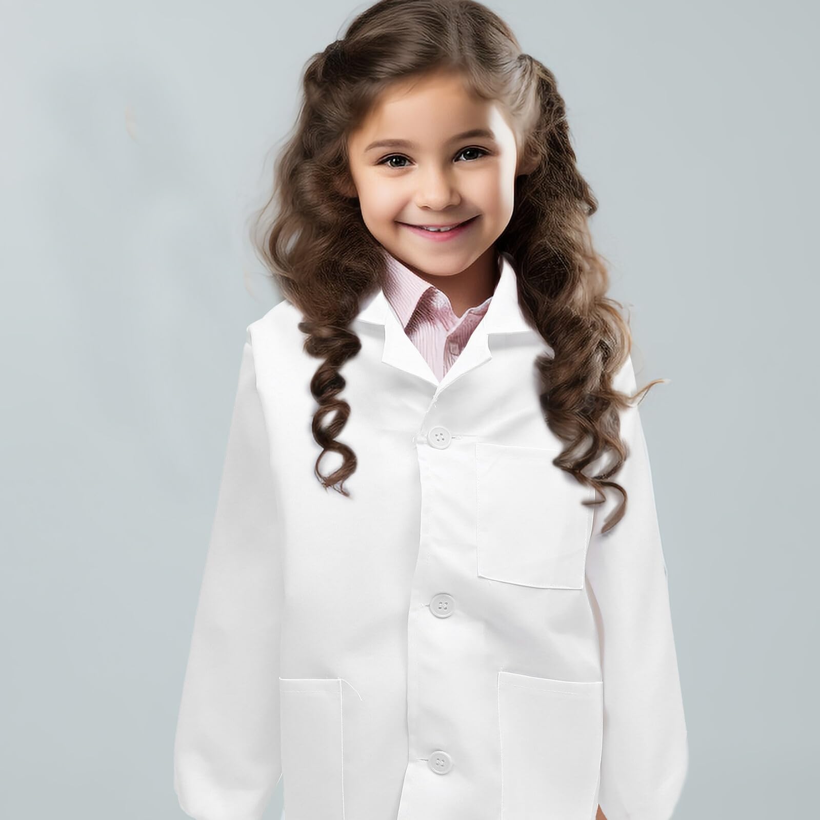BESTonZON Déguisement Blouse Laboratoire Garçon Fille Blanc Manches Longues Costume Scientifique Cosplay Garçon Fille pour Fêtes Jeux Rôle École