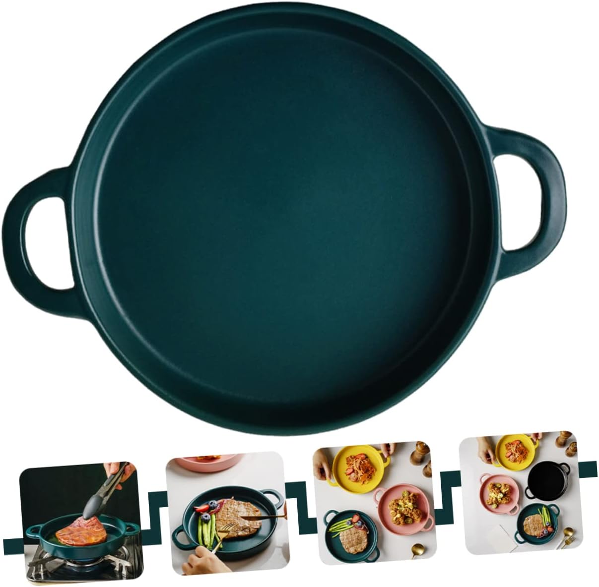OUNONA High-Temperature Resistant Ceramic Barbecue Pan Versatile Lasagna and Quiche Baking Dish for Kitchen Cookware for Roasting and Baking