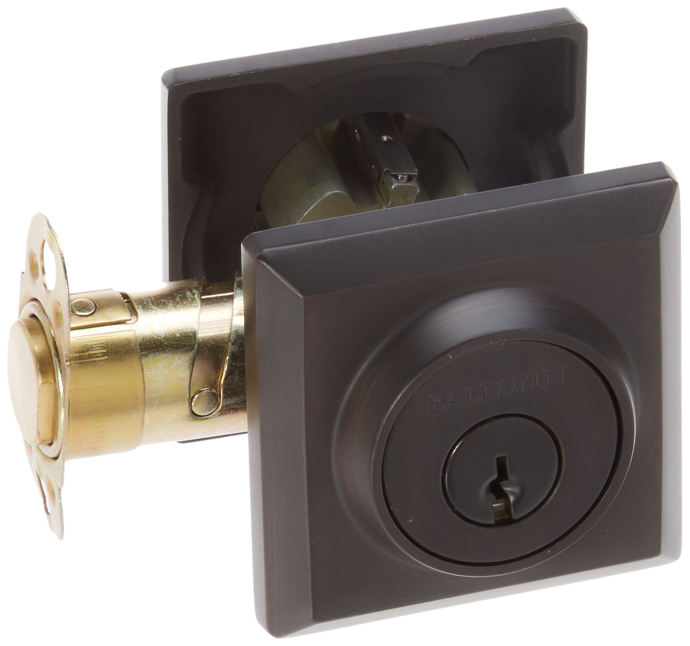 Baldwin SCTSD150 Reserve Single Cylinder Traditional Square Deadbolt In Satin Nickel Finish - View #2