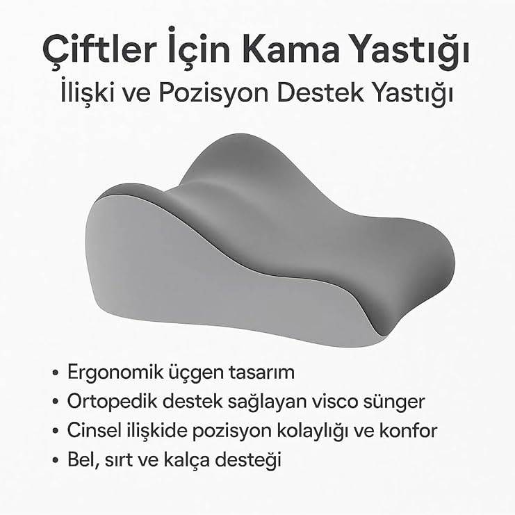 VISCORA Çiftler İçin Yakınlık Yastığı 3D Ergonomik Kama Tasarım Kalça, Bel, Boyun ve Bacak Destekli