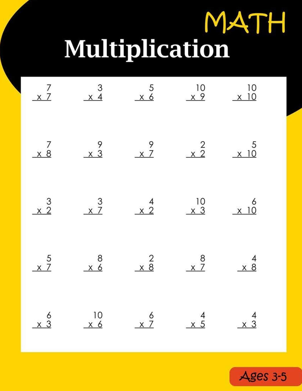 Math Multiplication Ages 3-5: Basic Workbook Multiplication: 1 (Multiplication Workbook)