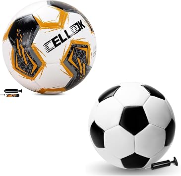 Soccer Ball Size 5 - Deflated with Pump & Mesh Bag, Durable & Sturdy Design, Indoor/Outdoor Training Sports Game Ball, Official Size - Ideal Soccer Gift for Youth Teens Adult