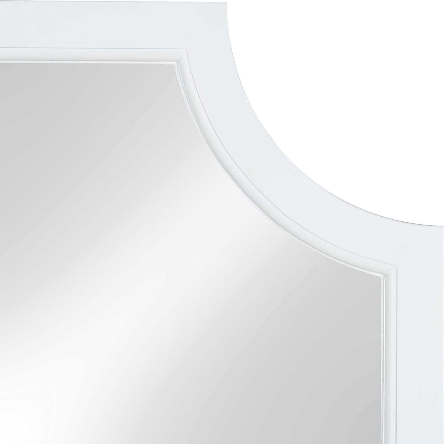 Kate and Laurel Hogan Wood Framed Mirror with Scallop Corners, 24 x 36, White