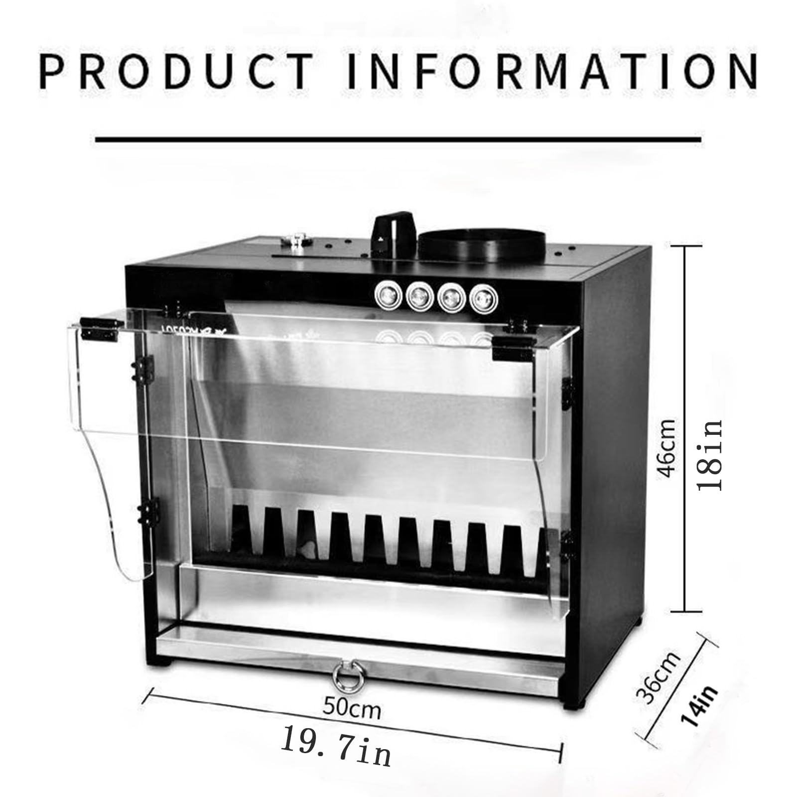 Spritzkabine mit Wasservorhang-Abgasfiltration, integrierte Formung, variables 3-Farben-Licht, 19,7 x 14 x 18 Zoll
