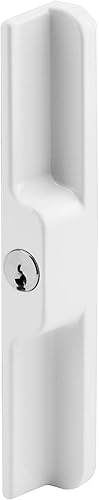 Prime-Line C 1254 - Tirador exterior de bloqueo para puerta corrediza de patio, fundido a presión, color blanco (paquete individual)