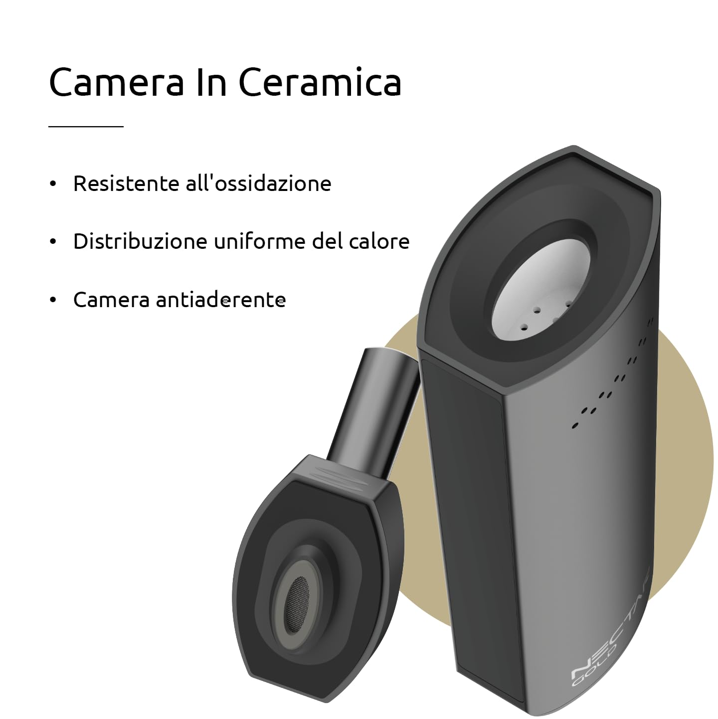 Vaporizzatore Erba ed Estratti Nectar Gold | 3 Anni di Garanzia | Batteria sostituibile per 8 sessioni, flusso d'aria isolato, precisione della temperatura, accessori inclusi