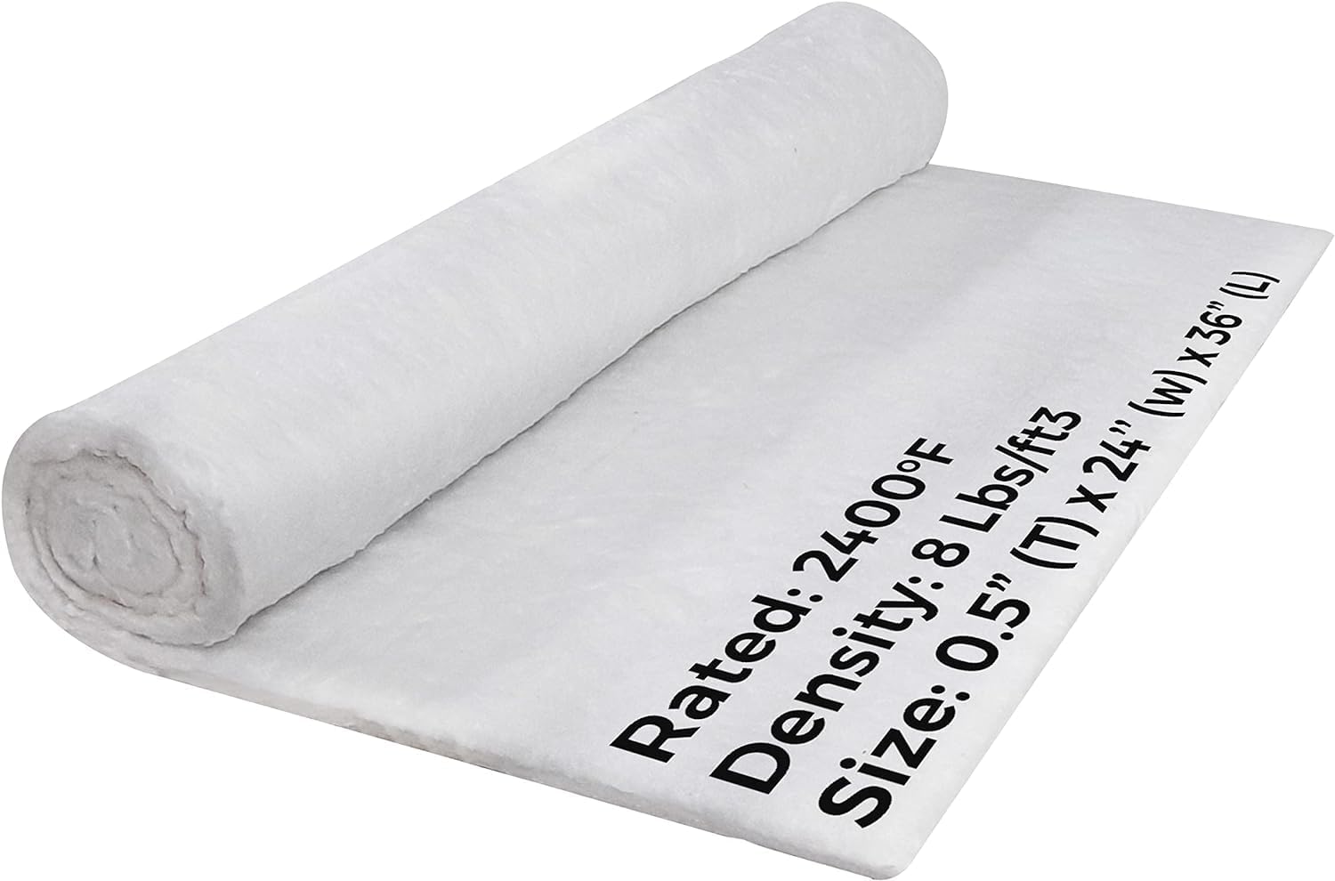 SIMOND STORE Ceramic Fiber Insulation Blanket - 8# 2400F, 0.5" x 24" x 36", High Temperature Fireproof Insulation Blanket for Forge Wood Stove Furnace Kiln Chimney Fireplace Pizza Oven Insulation