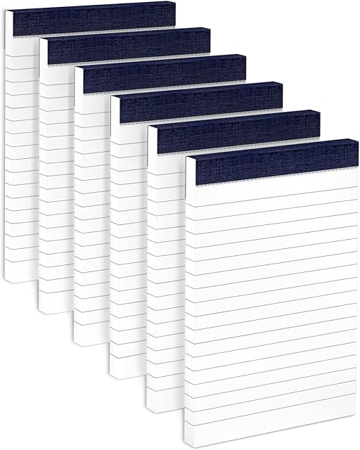 Note Pads Small A6 Notepad Pocket Size 6 Pack A6 Notepads with Lined Pages Shopping List Pads Pocket Notebook Note Pad for Office Supplies To-Do List Memo Pad Lined Paper Refill Pad Grocery Lists Pads