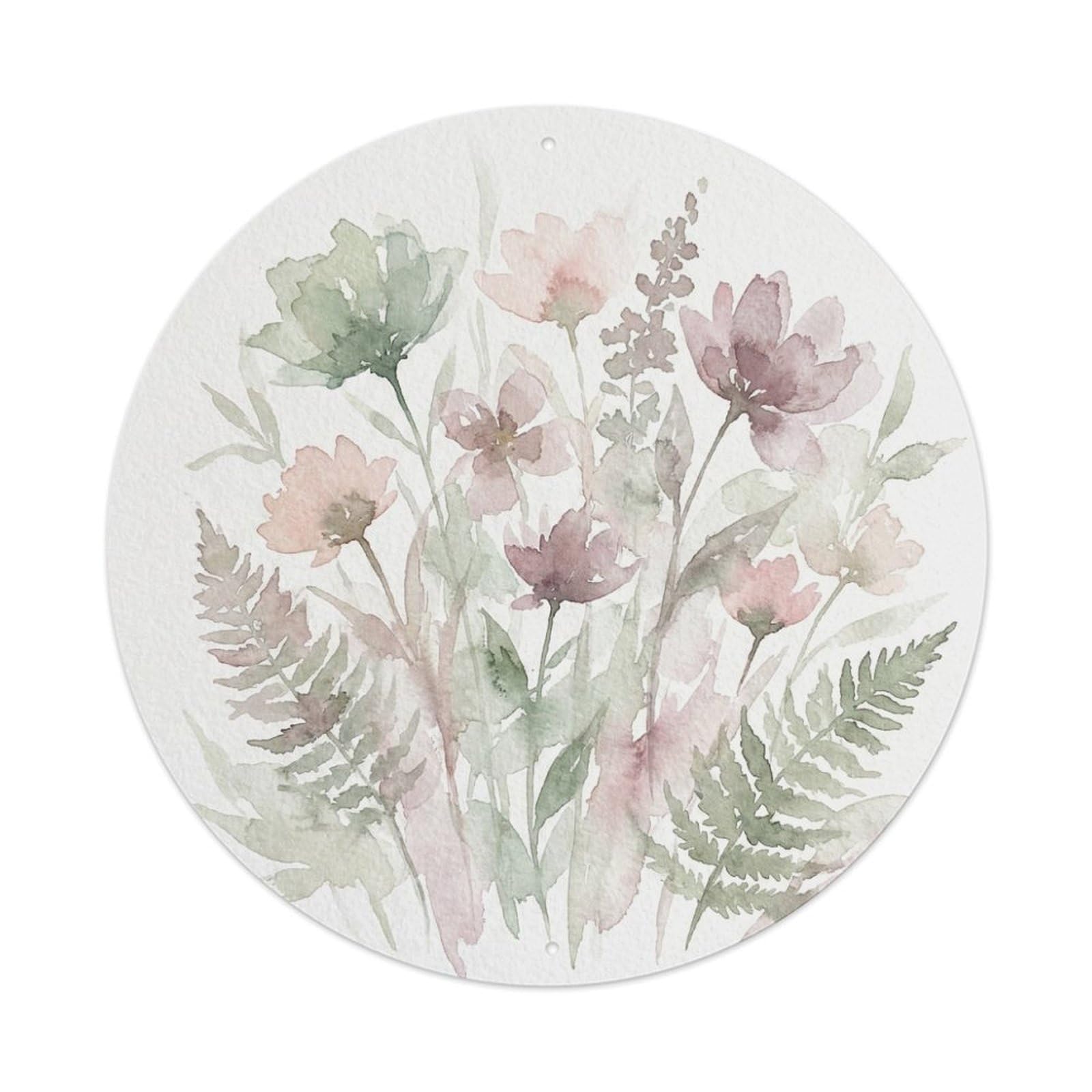 Olhnbad 08X08inch Style Heritage Botanical Illustration Floral Nature Art Metal Tin Sign