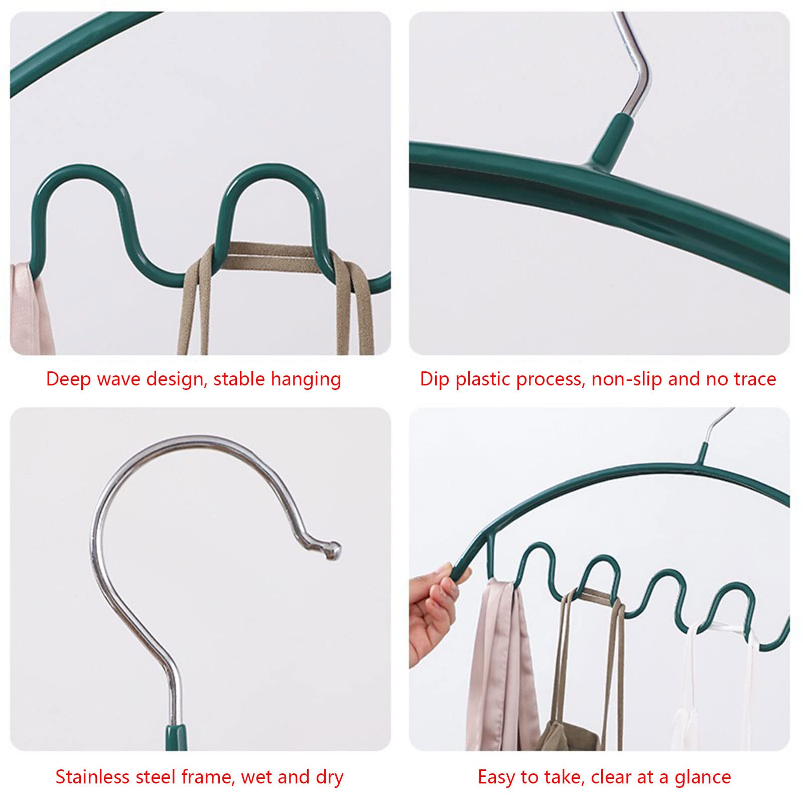 Pjeghbvop 10pcs Multifunctional Clothes Hangers Drying Rack Closet Organizers Space Saving Storage Rack for Scarves Ties