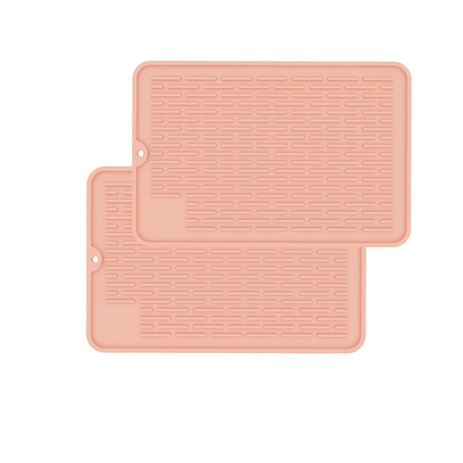 Premium-Silikon-Abtropfmatte, hitzebeständig und schnelltrocknend, rutschfeste Unterlage für Küchenspüle und Theke, platzsparendes Design, 40,6 x 40,6 cm, stilvolle rosa Farbe