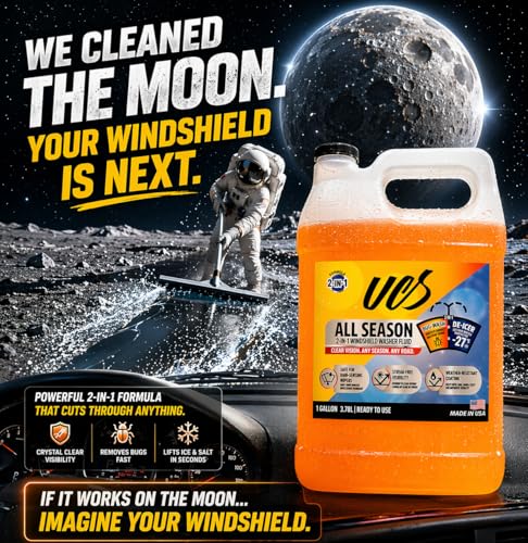 Image of UCS Advanced All-Season Windshield Washer Fluid -27F, Water Repellent Technology, Powerful Bug Remover, Streak-Free Cleaning, Ready-to-Use RTU, 1 Gallon