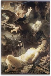 Rembrandt Van Rijn (Sacrifice of Isaac, 1634) Posters of Famous Paintings Art Poster Canvas Painting Decor Wall Print Photo Gifts Home Modern Decorative Posters Framed/Unframed 08x12inch(20x30cm)