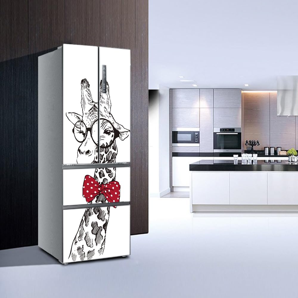 Stickers Autocollants Pour Frigo Film De Réfrigérateur, Couvrant Entièrement La Porte Du Réfrigérateur Muraux En Peau Pour Décalcomanie De Cuisine