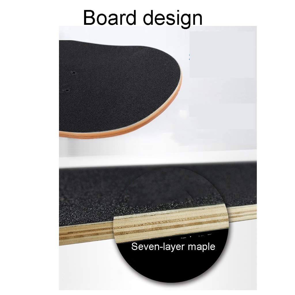 TXTC Standard Skateboards for Kinder Jungen Mädchen Jugendliche Anfänger Starter-Complete Longboard 7 Schicht Maple Pro Cruiser, Schwarzes Skateboard (Color : B)