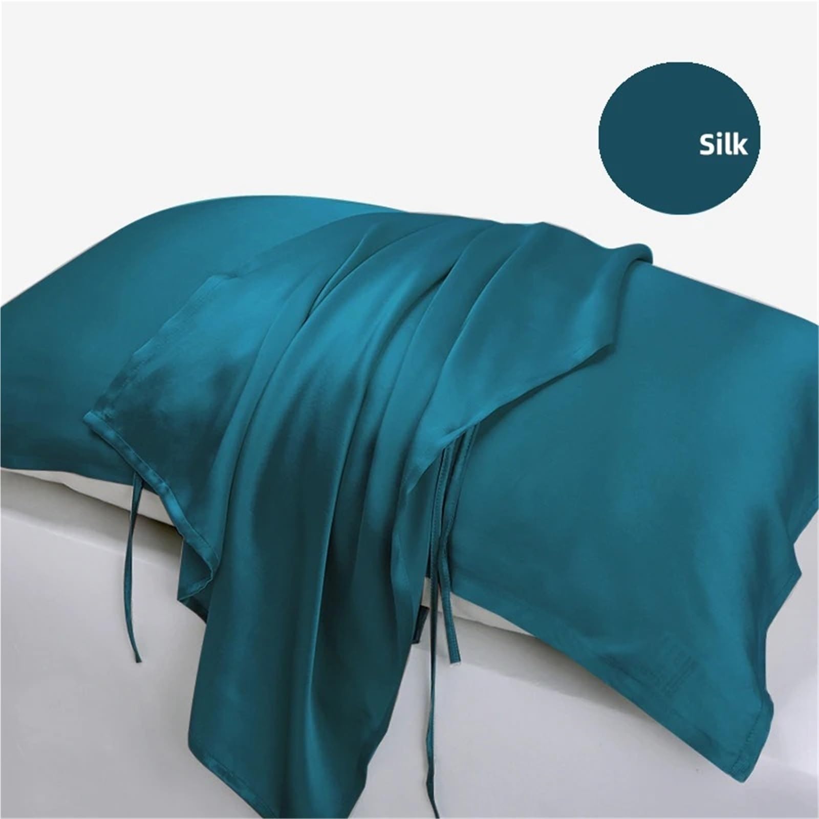 Federa In Seta 2 pezzi asciugamano cuscino in seta di gelso vera seta proteggere i capelli asciugamano cuscino biancheria da letto cuscino 48 cm * 74 cm copertura for i viaggi(Black 2pc,50x60cm)