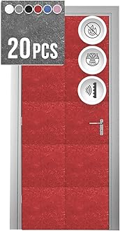 Arrowzoom Red Single Side - 20 Pieces Acoustic Insulation Soundproofing Panels 12 x 12in for Door Kit Installation Recording Studio Podcast Live House Bars Sound Absorbing Tiles Man Cave AZ1184