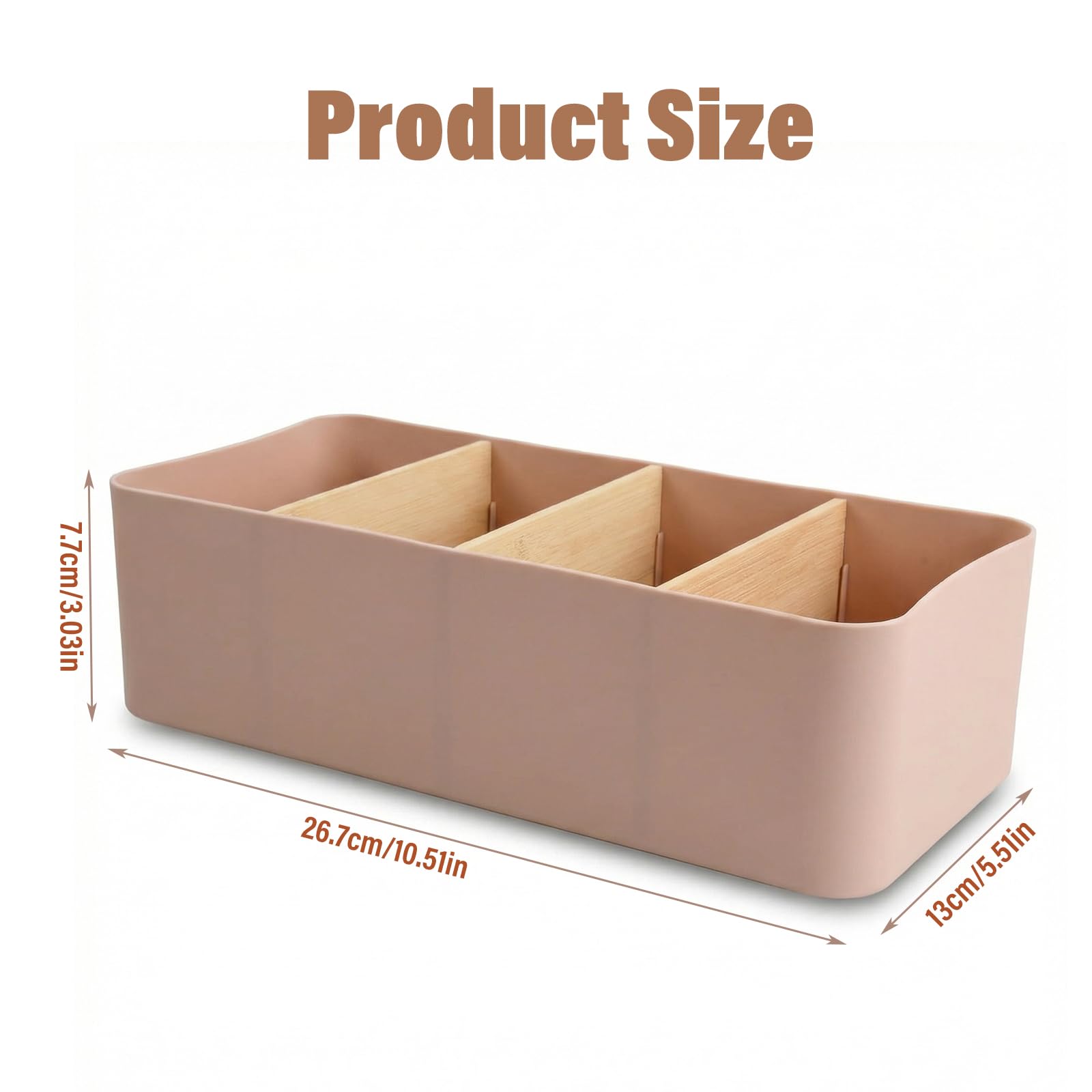 Schreibtisch Organizer, 4 Fächer Stiftehalter Bambus, Büro Organizer, Aufbewahrungsbox Desk Organizer für Stifte, Kosmetika (Rosa)