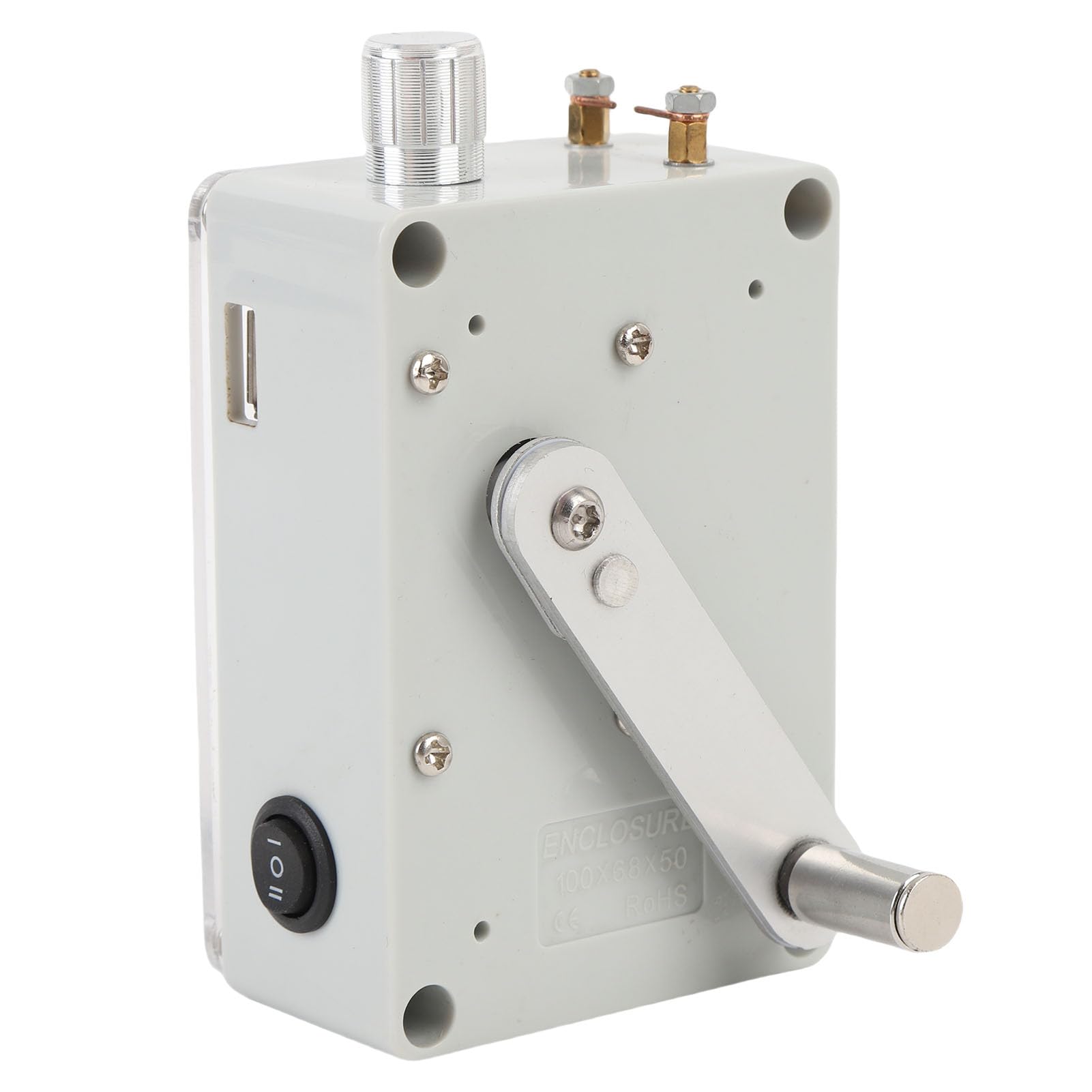 BuyWeek Generatore a Manovella Generatore di Corrente Manuale, in ABS Metallo Uscita USB Portatile per Campeggio All'aperto Emergenza
