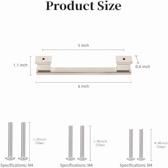 5-Inch Matte Black Cabinet Pulls - Sleek and Modern Kitchen Cabinet Handles for Stylish Cabinet Hardware