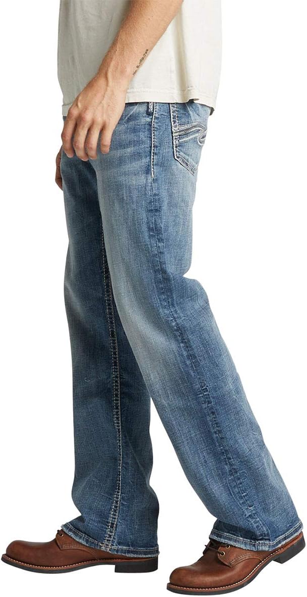 Silver Jeans Co. Men's Craig Classic Fit Bootcut Jeans 28W x 32L Medium Indigo Lds260