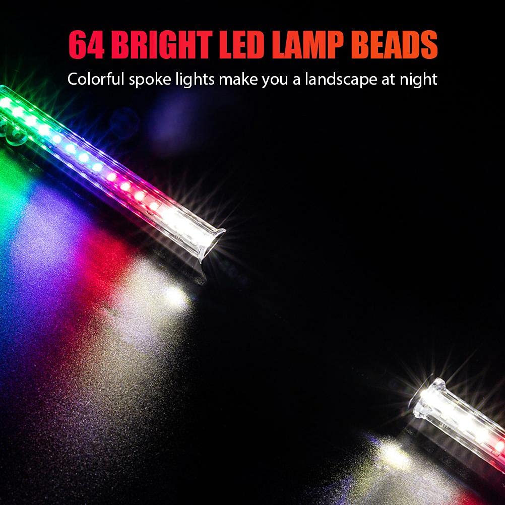 Kit Lumières LED Pour Rayons De Roue De Vélo - 30 Motifs, 64 LED, Rechargeable USB, étanche IPX5