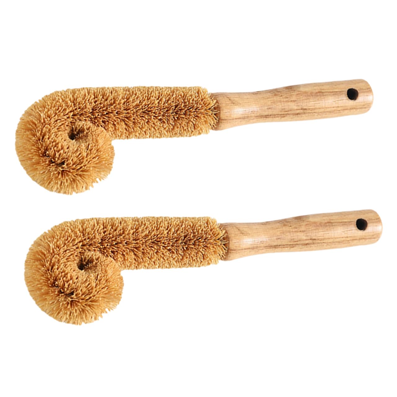 Gatuida 6piezas Cepillo De Limpieza para Botellas y Tazas Diseño Botellas De Agua Biberones y Copas Madera De Haya Natural