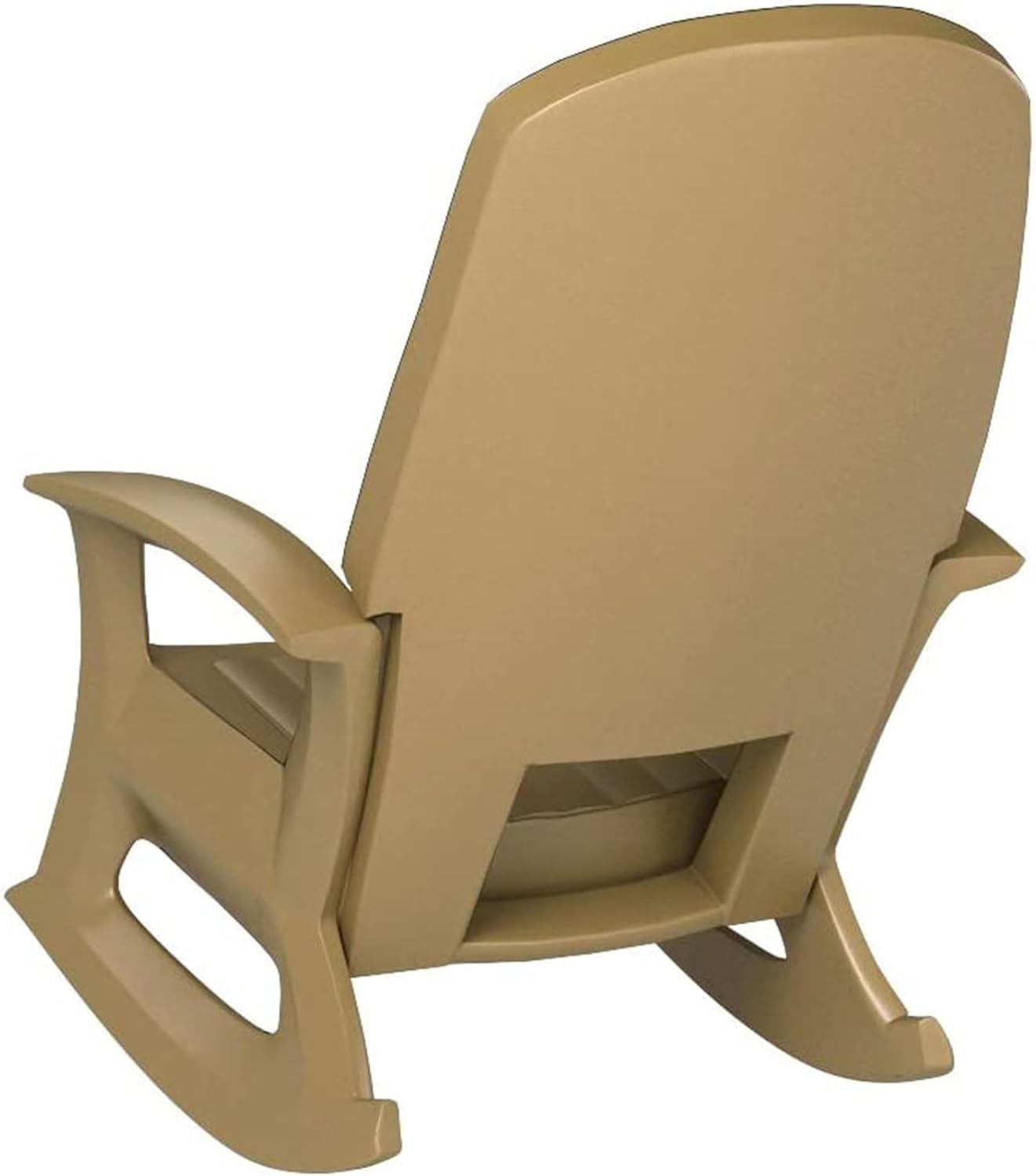 Semco Rockaway Heavy-Duty Outdoor Rocking Chair w/Low Maintenance All-Weather Porch Rocker & Easy Assembly for Deck and Patio, Taupe (4 Pack)