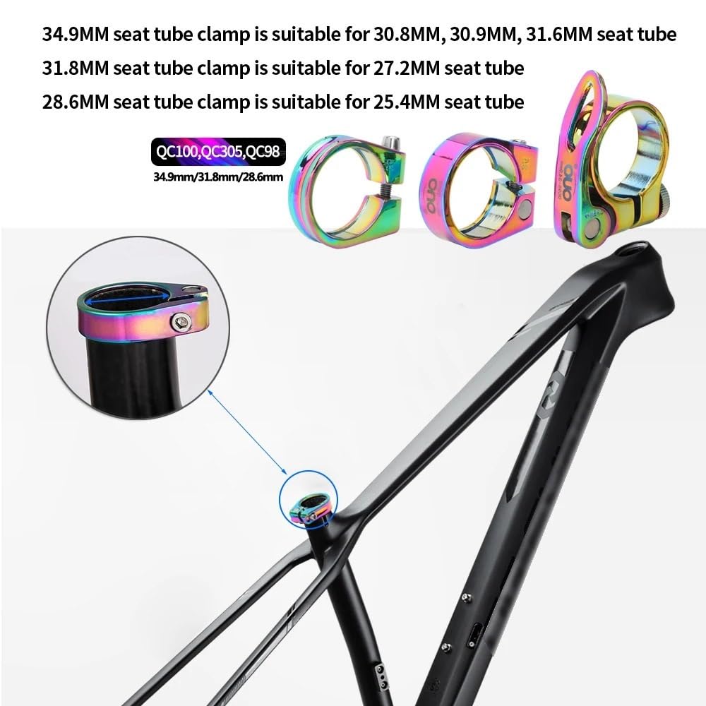 Colliers De Selle Pour VéLo Collier de serrage selle coloré for tige vélo 28,6/31,8/34,9 mm(QC99 40mm clamp)
