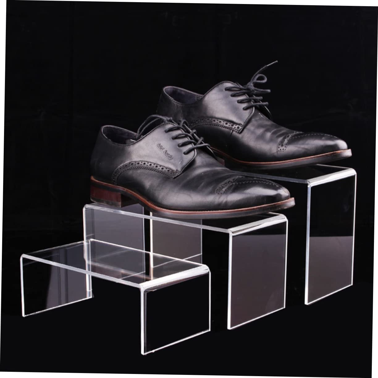 HOODANCOS Acrylic Display Risers for Shoes u Shape Showcase Stand Shelves for Retail Storage Home Organization
