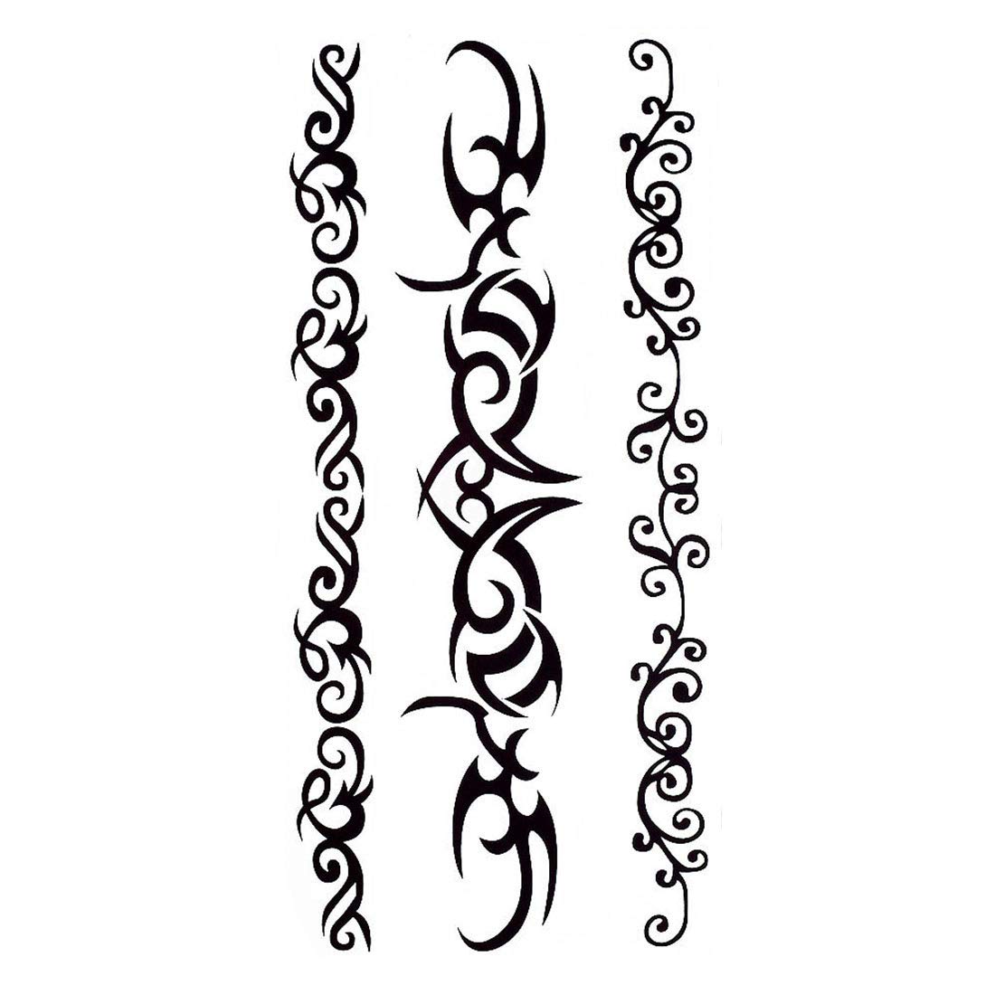 S.A.V.I 3D Temporary Tattoo Sticker Beautiful Black Colour Tribal Totem Cross Heart Popular Design Size 19x9 Cm - 1pc. (77-1), Multicolor, 9 g