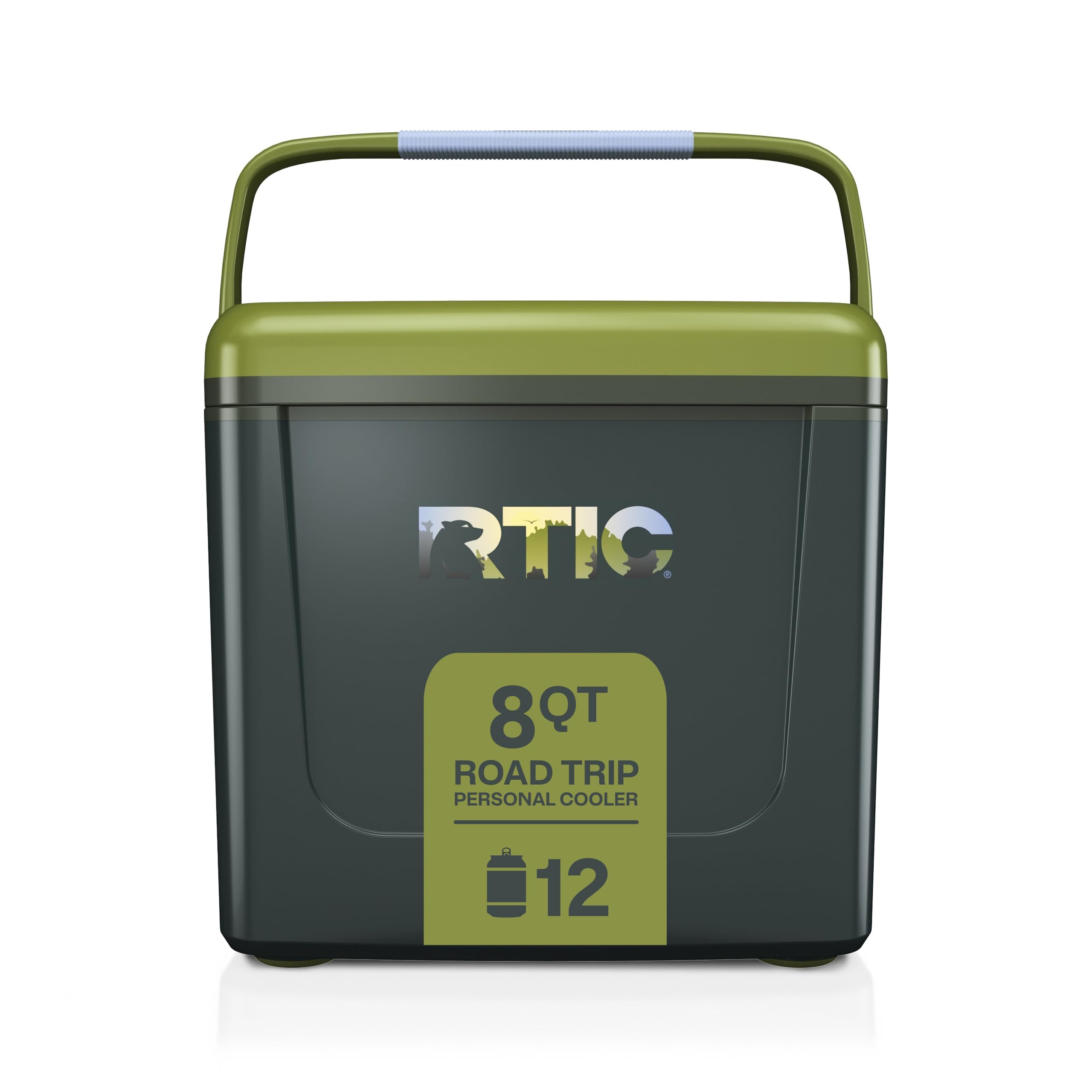 RTIC 8 QT Road Trip Personal Cooler, Small, Compact, Insulated, Portable Ice Chest Box for Food, Drink, Beverage, Beach, Camping, Picnic, Fishing,