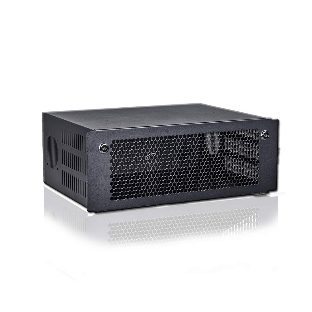 Kenuco Heavy Duty 16 Gauge Steel DVR Security Lockbox with 4-Side Open Airflow (VT 19'' x 13'' x 7''(4U))