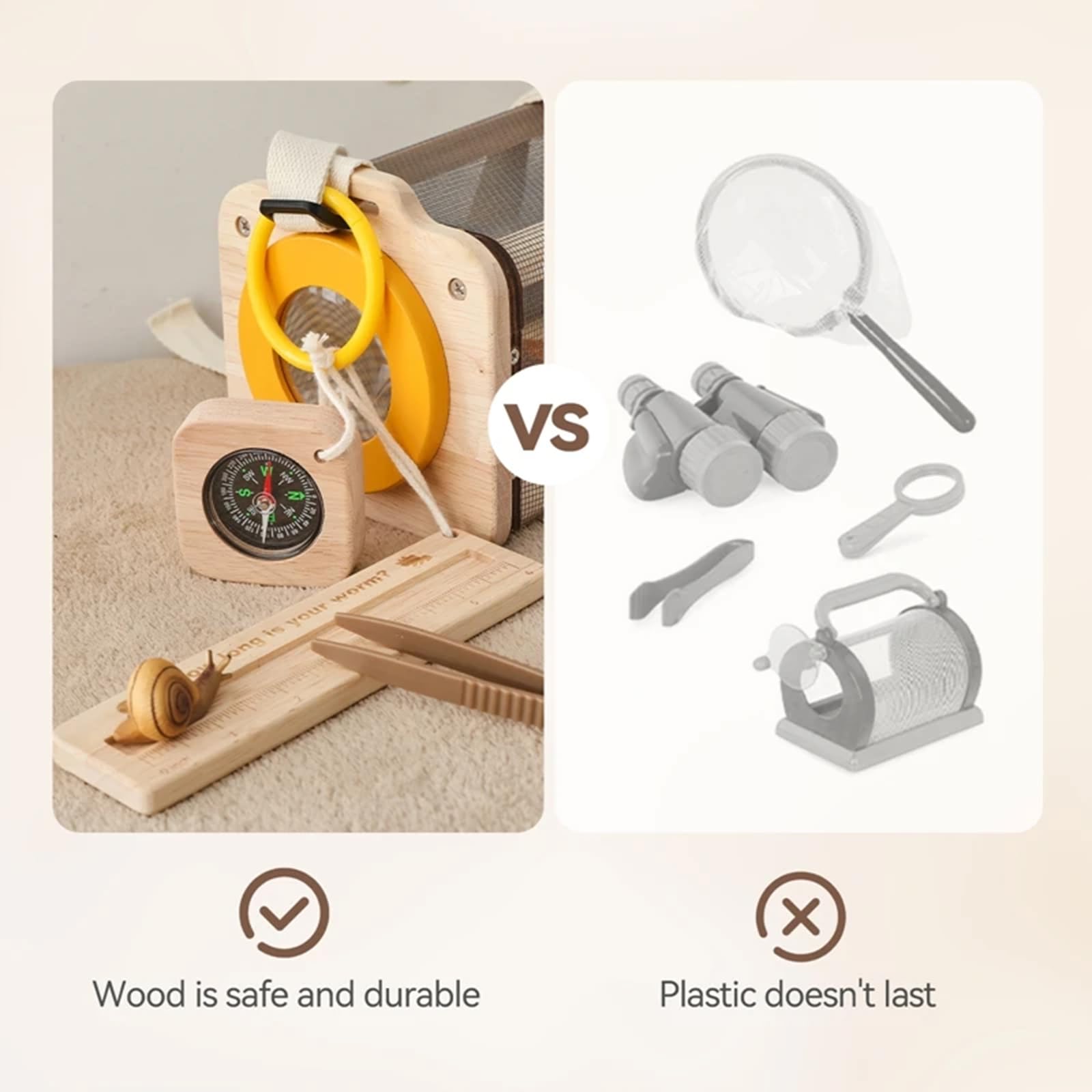 Kit acchiappasogni, set di 9 pezzi con scatola per insetti, habitat di farfalle, fattoria di lumbre, lente d'ingrandimento, kit educativo scientifico