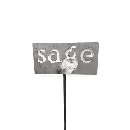 Classic Metal Garden Markers 19 Inches Tall (sage, Raw, Unfinished Steel (will rust with time))