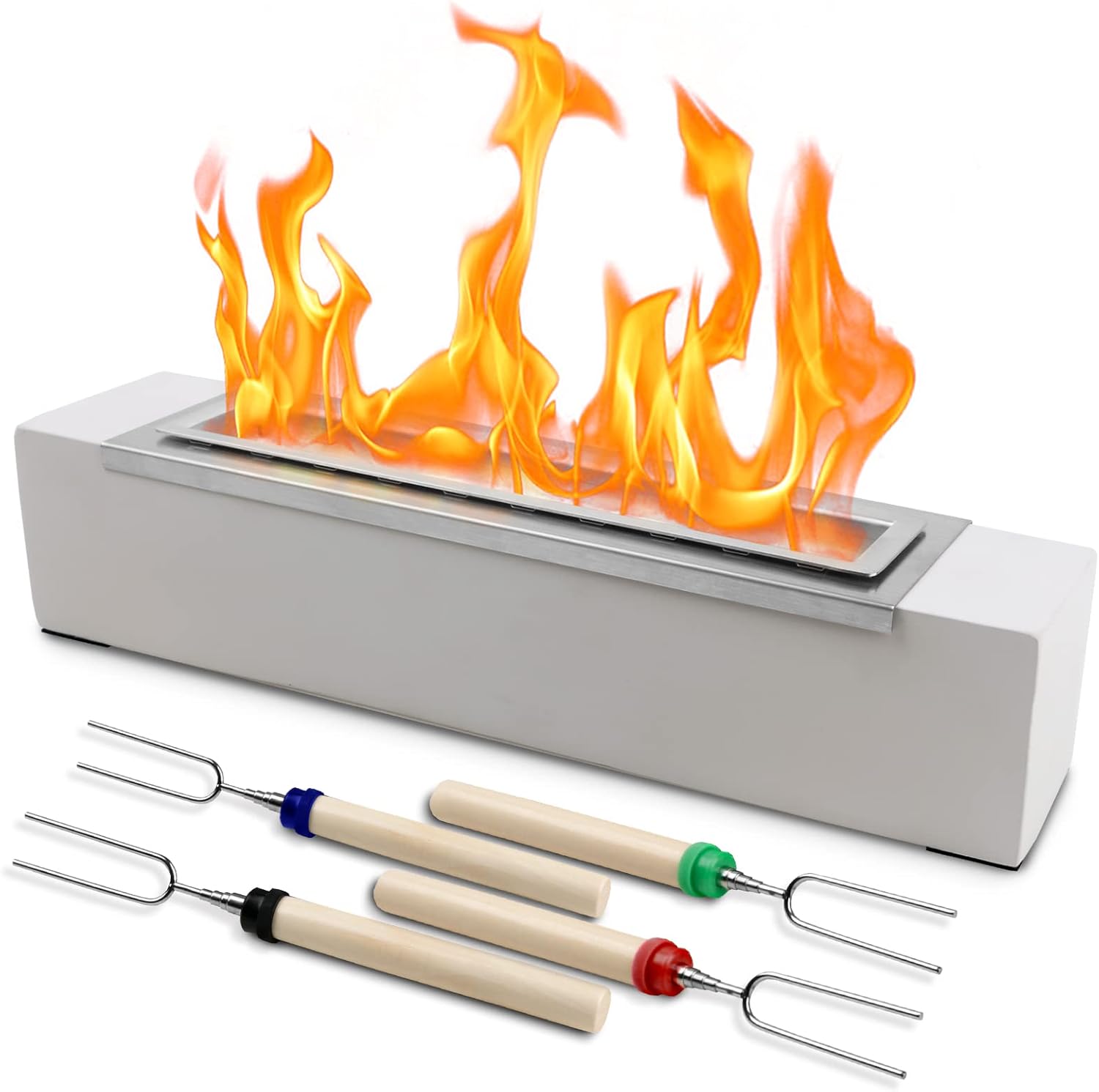 KORNIFUL Large Tabletop Fire Pit (18.1 Inch) with Roasting Sticks