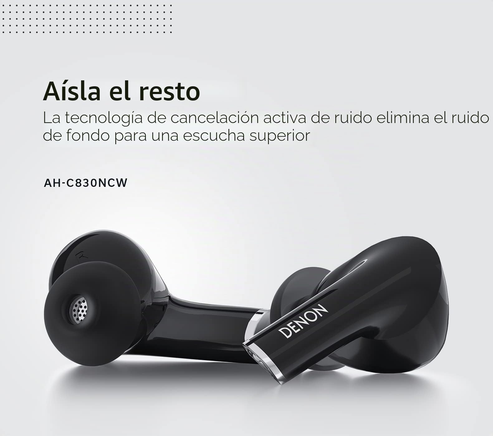 DENON Auriculares inalámbricos AH-C830WNC con Bluetooth y cancelación de Ruido, sintonización Soundmaster y hasta 24 Horas de duración de la batería, Negro