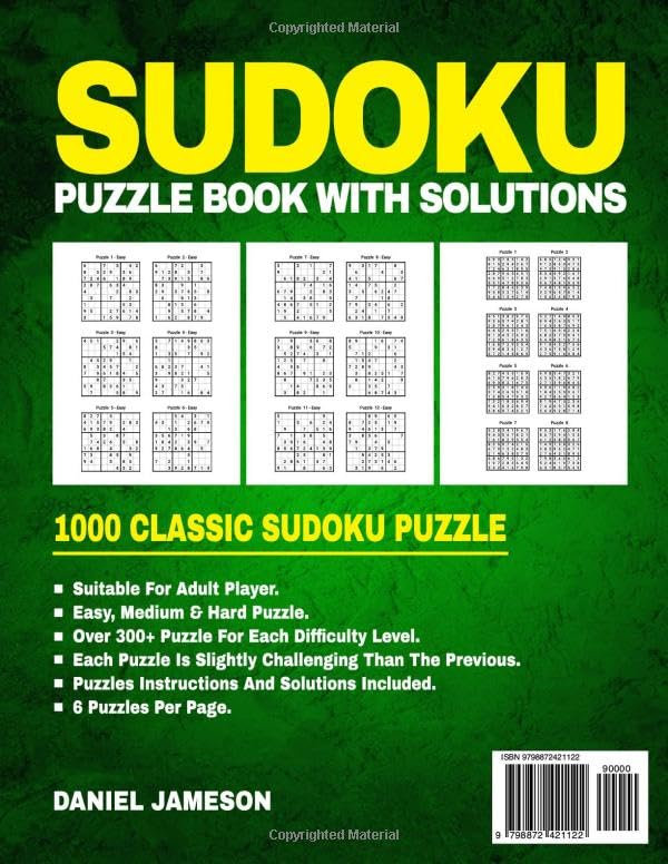 Miniatura 2 de 2024 Sudoku Puzzle Book For Adults and Seniors 1000 Easy to Hard Puzzles with Solutions