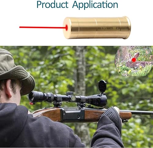 Miniatura 6 de MOSANDON 12-Gauge Red Dot Laser Bore Sight in Chamber Cartridge 12GA Laser Bore Sighter with Two Sets of Batteries