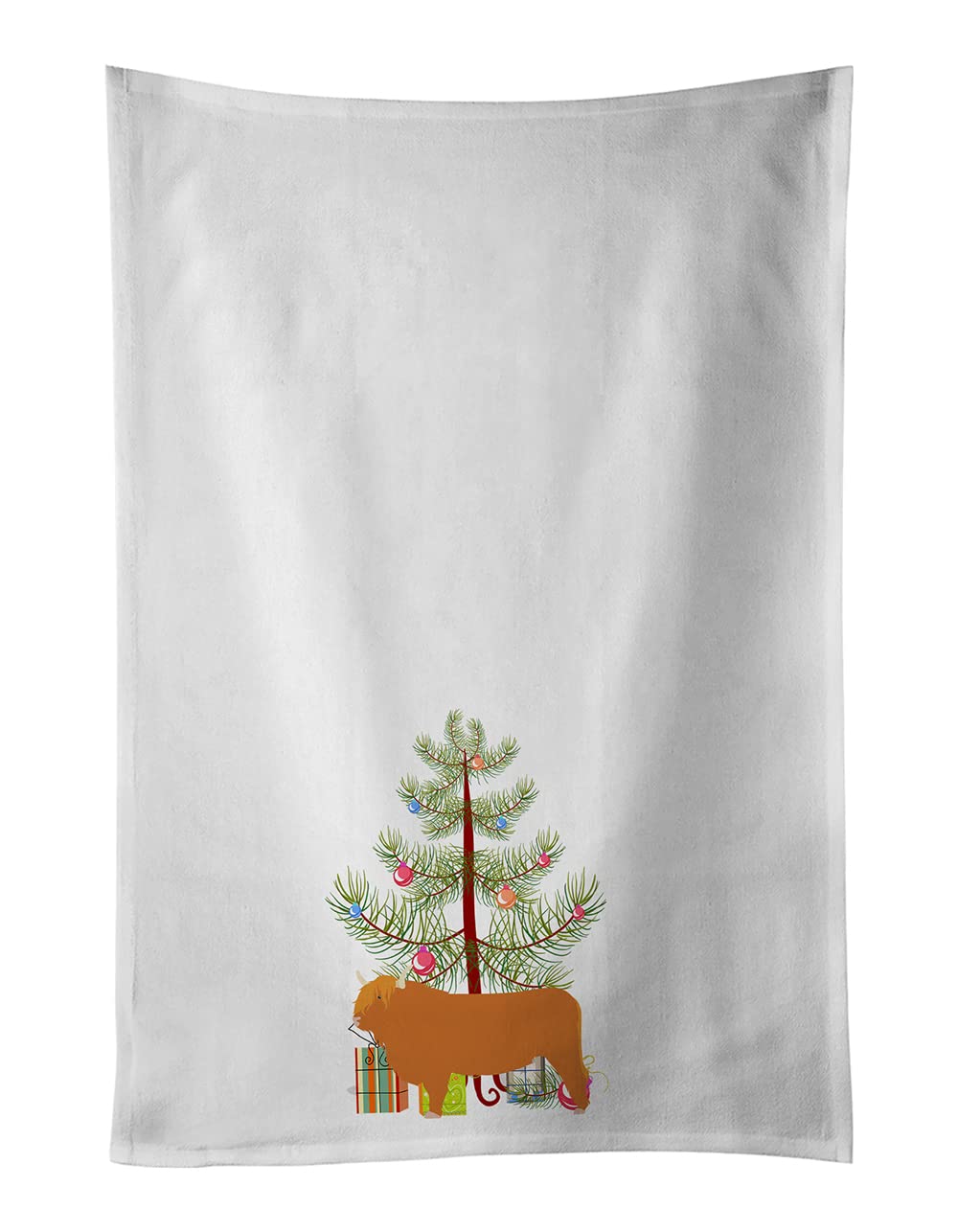 Torchons de cuisine vache Highland Noël pour embellir votre table de fête