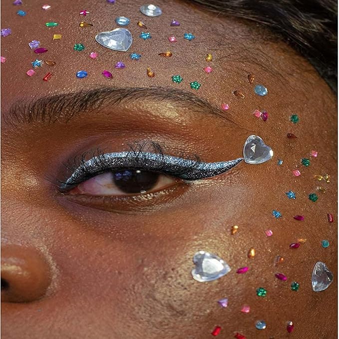 Eyeliner Stickers Glitter adhesivo instantáneo 15 pares miniatura 2