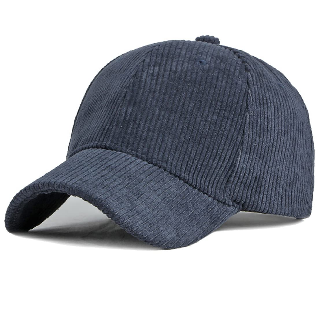 Xrdss Unisex Navy Corduroy Baseball Cap Adjustable Classic Sports Hat Outdoor Solid Caps (Navy)